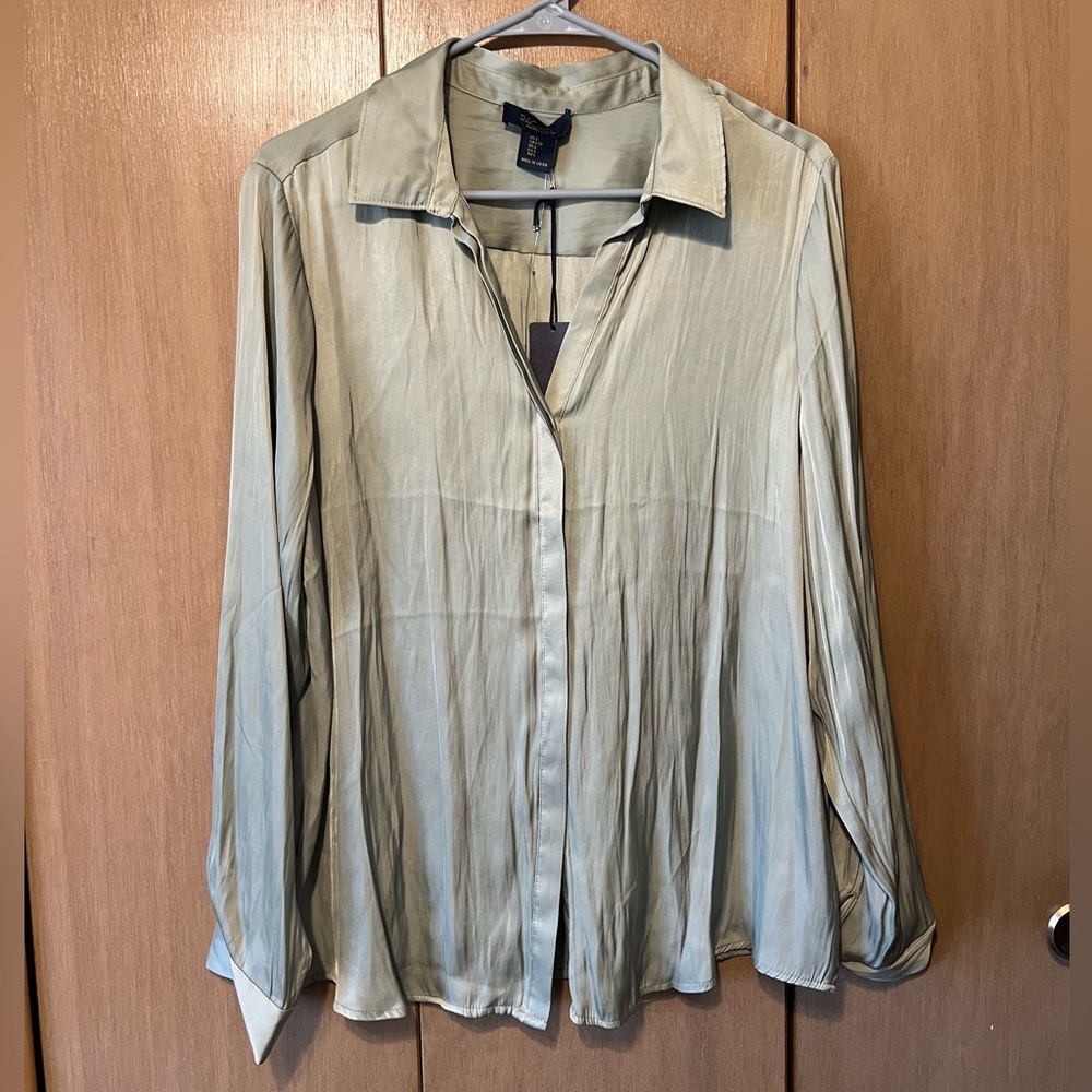 RACHEL Rachel Roy Light Green Button Down Shirt